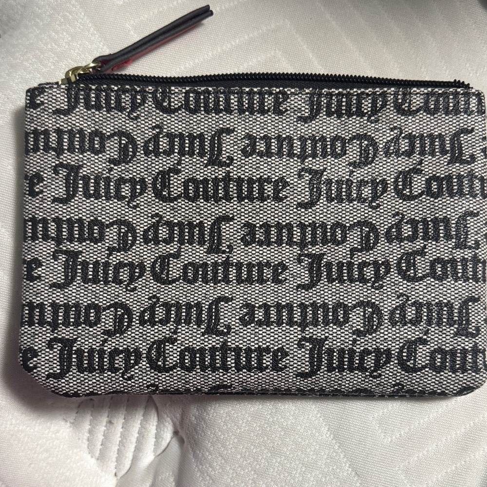 Juicy Couture Black and Gray Monogram Clutch